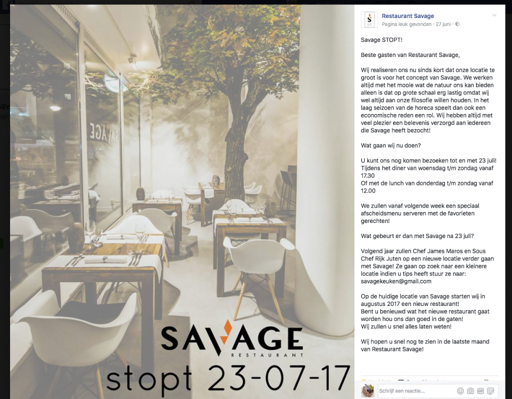 FB bericht savage